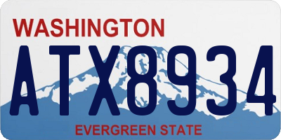 WA license plate ATX8934