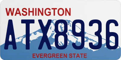 WA license plate ATX8936
