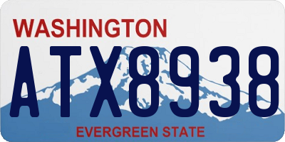 WA license plate ATX8938
