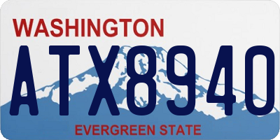 WA license plate ATX8940