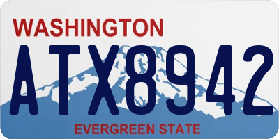 WA license plate ATX8942
