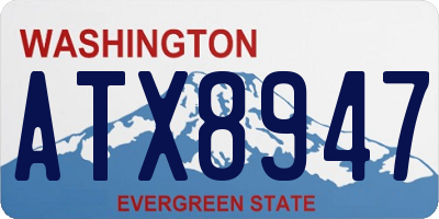 WA license plate ATX8947
