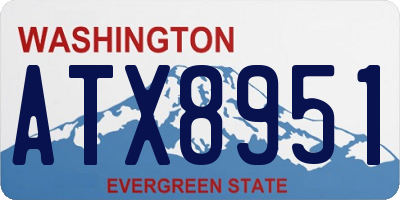 WA license plate ATX8951