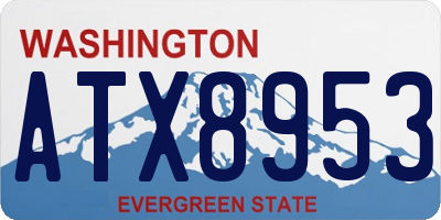 WA license plate ATX8953