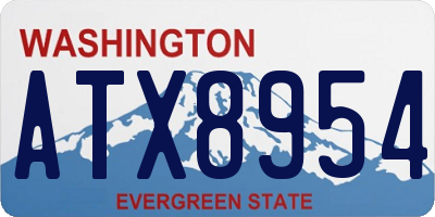 WA license plate ATX8954