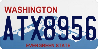 WA license plate ATX8956