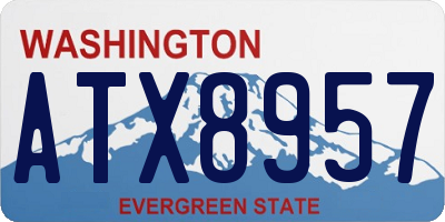 WA license plate ATX8957
