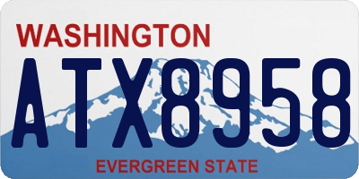 WA license plate ATX8958