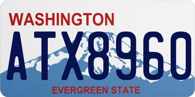 WA license plate ATX8960