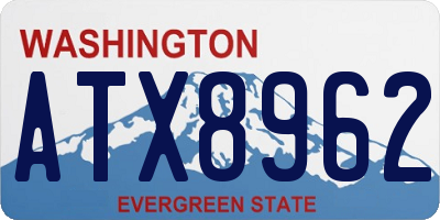WA license plate ATX8962