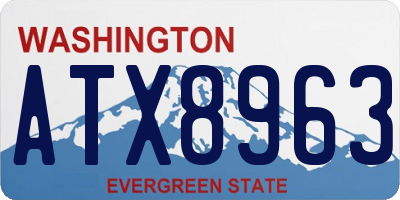 WA license plate ATX8963