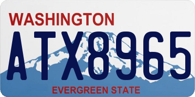 WA license plate ATX8965