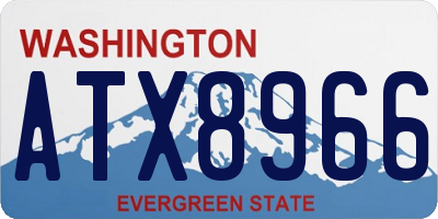 WA license plate ATX8966