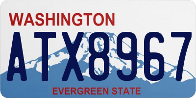 WA license plate ATX8967