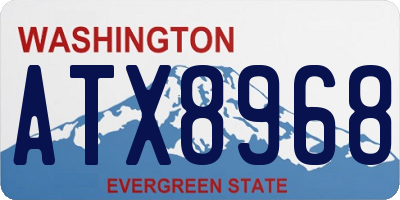 WA license plate ATX8968