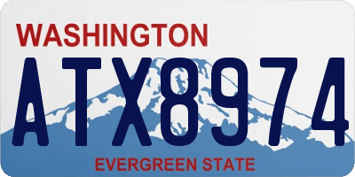 WA license plate ATX8974