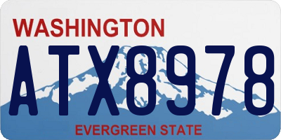 WA license plate ATX8978