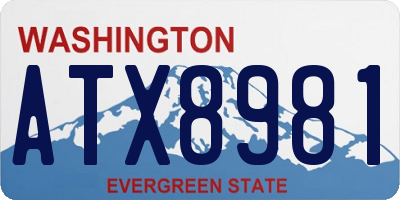WA license plate ATX8981