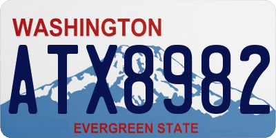 WA license plate ATX8982