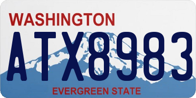 WA license plate ATX8983