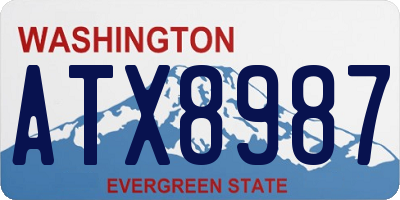 WA license plate ATX8987