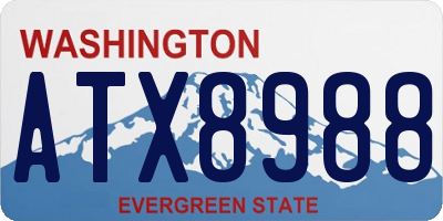 WA license plate ATX8988