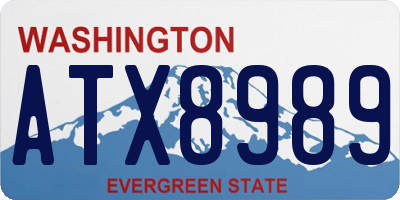 WA license plate ATX8989