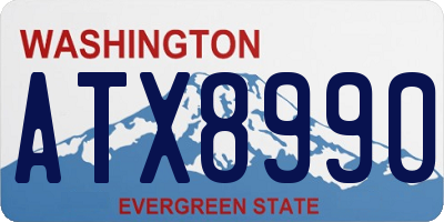 WA license plate ATX8990