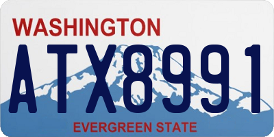 WA license plate ATX8991