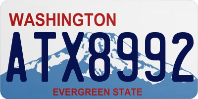 WA license plate ATX8992
