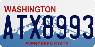 WA license plate ATX8993