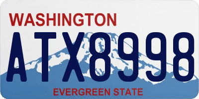 WA license plate ATX8998