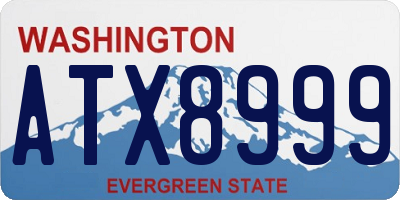 WA license plate ATX8999