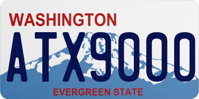 WA license plate ATX9000