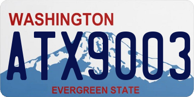 WA license plate ATX9003