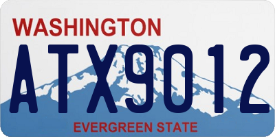 WA license plate ATX9012