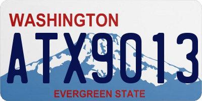 WA license plate ATX9013