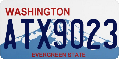 WA license plate ATX9023