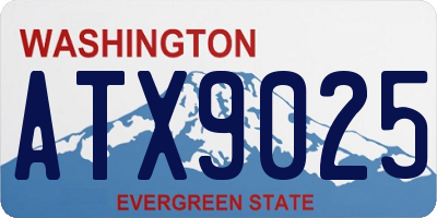 WA license plate ATX9025