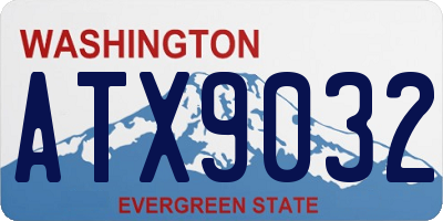 WA license plate ATX9032