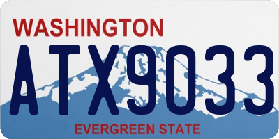 WA license plate ATX9033