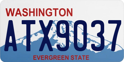 WA license plate ATX9037