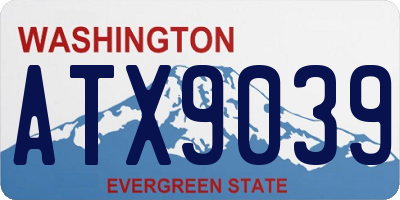 WA license plate ATX9039