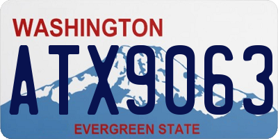WA license plate ATX9063