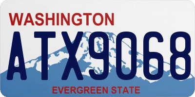 WA license plate ATX9068