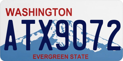 WA license plate ATX9072