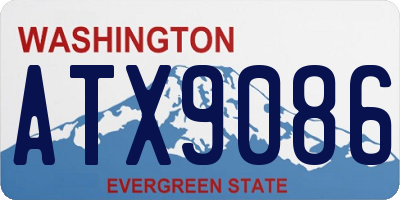 WA license plate ATX9086