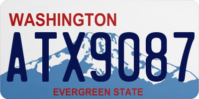 WA license plate ATX9087