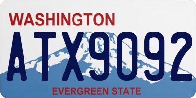 WA license plate ATX9092