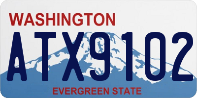 WA license plate ATX9102